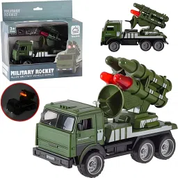 Rocket Launcher Toy Truck with Rotatable Launcher Military Combat Toy for Kids-17
