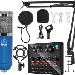 BM800 Condenser Microphone with V8 Sound Card for Recording,Stream & Broadcast Microphone-image-35