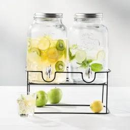 Twins Black Stand Beverage DIspenser | Ice- Tea, Water, Juice, Mocktail, Beer Bottled Water Dispenser-17