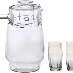 Versatile Transparent Jug & 2 Glass Set for Beverage Serving -D29 Jug Glass Set-48