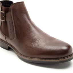 Premium Leather Pull Tab Elasticated Side Cushioned Insole Chelsea Boots For Men-image-46