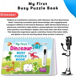 go woo My First Dinosaur Busy Puzzle Book : Splash and Tear proof - Kids Activity Book image 2