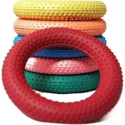 rubber Dotted griper ring multicolour pack of 6 Rubber Tennikoit Ring-image-70