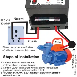 Me-TECH INNOVATIONS MOHALI M-3000 Water Level Controller to Control Levels in 2 Overhead & 1 Reservoir Tanks Wired Sensor Security System image 4