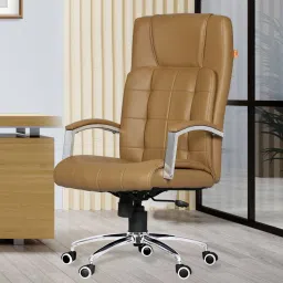 Richmond Beige Revolving High Back | Ergonomic | Home & Office | Leatherette Office Executive Chair-21