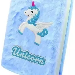 Mini Unicorn fur Attractive dairy for Kids Best For Birthday Party return Gift A6 Diary Ruled 100 Pages-25