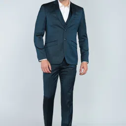 Men 2SB 3 PC NOTCH WITH PIPING W/C-S.SLIM Self Design Suit-image-71