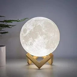 The ACE- Enjoy 3D Moon Lamp 7 Color Changing Sensor Touch Crystal Night Lamp with Wooden Stand, Bedroom Lamp Home Decoration Light Night Lamp-image-90