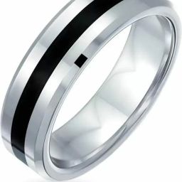 Silver & Black Layer Stainless Steel Ring Metal Silver Plated Ring Stainless Steel Ring-image-20
