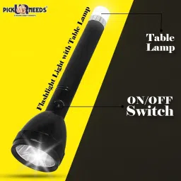 daily needs shop Emergency Rechargeable Long Range Led Torch Light 2 In 1 8 hrs Torch Emergency Light image 4