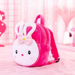 Small 10 L Backpack Rabbit Soft Toy School Bags for Kids Plush Bag (Pink, Pack of 1)-image-89