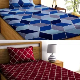 240 TC Cotton Single Printed Flat Bedsheet-31