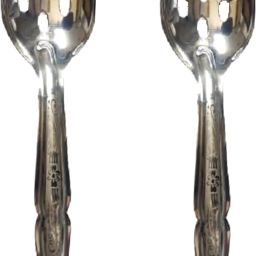 Stainless Steel Slotted/Plating/Pickle/Aachar Serving Spoon- Set of 2 Stainless Steel Serving Spoon Set-9