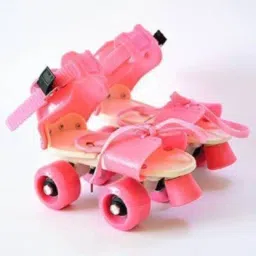 Super Cool Adjustable Multi Color Quad Shoe Roller Roller Skates for Kids Adjustable 4 Wheel Skating Shoes Very Smooth skates for Boys and Girls, Shoe Skates (Kids Age 4-7 Years Old) | Unique Birthday Gift & Outdoor Sport Item Quad Roller Skates Quad Roller Skates - Size NA UK-27