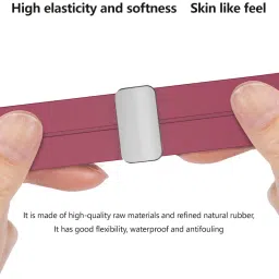 zeepzone Maroon Pack Of 2 - 20MM - Watch Strap Silicone Belt Magnetic Clasp Compatible 20.7 mm Silicone Watch Strap-image-10
