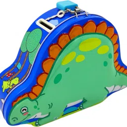 DINOSAUR METAL COIN BANK PIGGY BANK FOR KIDS WITH LOCK AND KEY -B Coin Bank-image-99