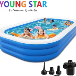 PREMIUM 10 Fts LENGTH AND 6 Fts WIDTH RECTANGULAR WATER SWIMMING POOL Inflatable Swimming Pool, Inflatable Toy Pump-image-65