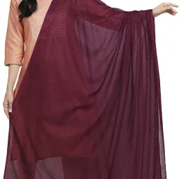 Pure Cotton Solid Maroon Women Dupatta-image-29