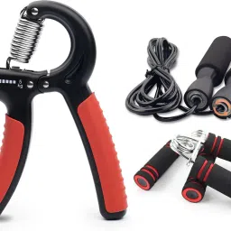 Gym Combo of Hand Gripper with Skipping Rope and 2 Foam Hand Gripper Fitness Accessory Kit Kit-image-47