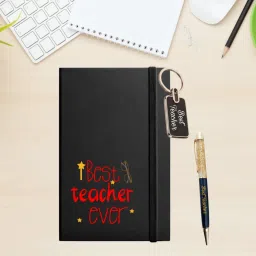 urban kiosk Best Teacher Ever With Pen & Keychain A5 Notebook ruled with lines 90 Pages image 3