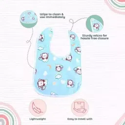 classy culture Baby Button Bibs Apron for Feeding and Drooling Button Double Layered Waterproof image 3