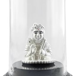 999 Pure Silver Ganesha/Vinayaka Beautiful Idol/Statue/Murti with Acrylic Base Decorative Showpiece - 2 cm-image-94