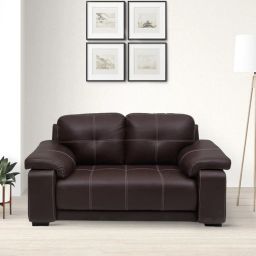 woodsworth from pepperfry Marina Leatherette 2 Seater Sofa in Dark Brown Colour-picture-13