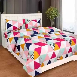 180 TC Cotton Double Printed Flat Bedsheet-picture-23