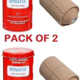 Elastic Adhesive Bandage B.P. 10 cm X Stretched Length 4/6 m (Pack of 2) Crepe Bandage-23