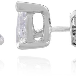 Femme Jam 925 Sterling Silver Zirconia Crystals Pear Shape Stud Earrings for Women & Girls White Gold Swarovski Crystal Stud Earring-image-28