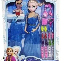 blue doll with shoes and child and others accessories set for 3 year old and up-image-12