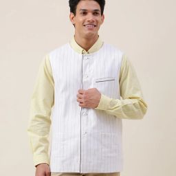 fabindia Striped Men Waistcoat-picture-43