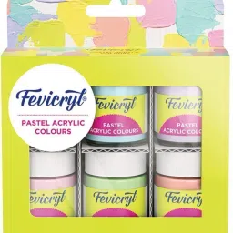 Multi Surface Pastel Acrylic Colours Kit 6 X 15ml, Ideal For Artists-1