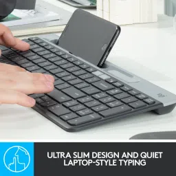 Logitech K580/Bluetooth Compact,Win Mac,Desktop,Tablet,Smartphone,LaptopCompatible Wireless Laptop-size Multi-device Keyboard Compatible with Desktop, Laptop, Mac Easy to Use,Plug and Play,Quick, Comfy Durable body image 4
