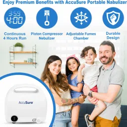 AccuSure Portable Machine For Adults & Kids - With Bio Compatibility Mask Kit Nebulizer image 2
