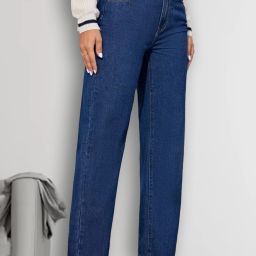 Women Straight Fit Mid Rise Blue Jeans-image-24