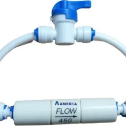 RO 1/4" inch QC Manual Flush Valve Kit with 450ml Flow Restrictor for RO Water Filter Reverse Osmosis System Hose Connector-22