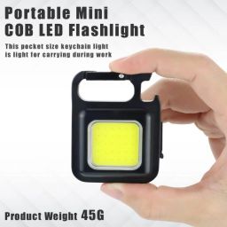Mini LED Flashlight 800 Lumens COB Rechargeable Worklight Keychain 4 Light Modes LED Front Light-21
