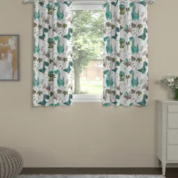 Teal Polyester Abstract 5ft Semisheer Eyelet (2 pc) Window Kids Curtain by ROSARAHOME-picture-5