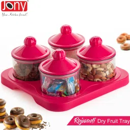 Rajwadi Dryfruit, Snack Serving Bowls Tray Set With Airtight Lid Tray, Bowl, Container Serving Set-picture-8
