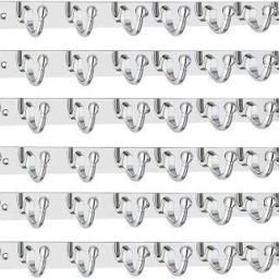 Stainless Steel 8 Pin Silver Cloth Hooks Hanger Hanging Clothes Key (Pack Of 6) Door Hanger-21