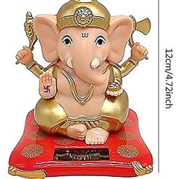 sonilex Selling Uniqness UNIq Astrologer Recommended Vastu Solar Powered Waving Both Hands Ganesha/Ganpati for Good Luck, Health Wealth (Solar) image 2
