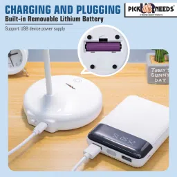 pick ur needs Rechargeable LED Table Lamp With 3 Multiple Color Touch Adjustable Brightness Study Lamp image 4