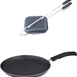 Nonstick Grill Sandwich Toaster, Granite Finish Dosa Tawa Gas Compatible K4 Tawa 27.5 cm diameter-image-27