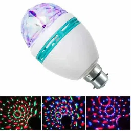 360D Rotating White Plastic and Metal RGB Crystal Ball Led Bulb (Pack of 1) Single Disco Ball-22
