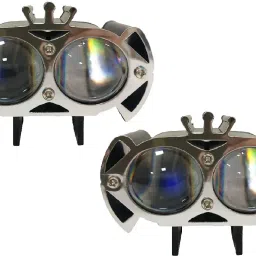 2Lens Dual Color Crown DevilEye Motorcycle foglight Emitting Diode for All Bikes Fog Lamp Motorbike LED (12 V, 12 W)-image-1