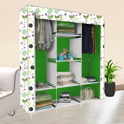 8 Shelf Foldable Collapsible Wardrobe Storage Organizer Almirah Cloth Rack PP Collapsible Wardrobe-image-39
