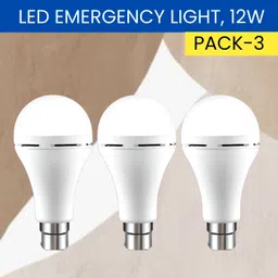 sacro 12W Rechargeable Inverter LED Bulb with Upto 4H.Power Cut Lighting Pack of_3Z119 4 hrs Bulb Emergency Light-picture-31