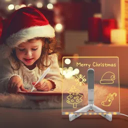 nyrwana delivering smiles in inida Acrylic Writing Board with Pen & Light, LED Message Board, Rewritable Study Lamp image 5
