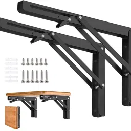 Heavy Duty Folding Shelf Brackets, Wall Mounted Space Saver, Table/bench Support 30 CM Shelf Bracket-10